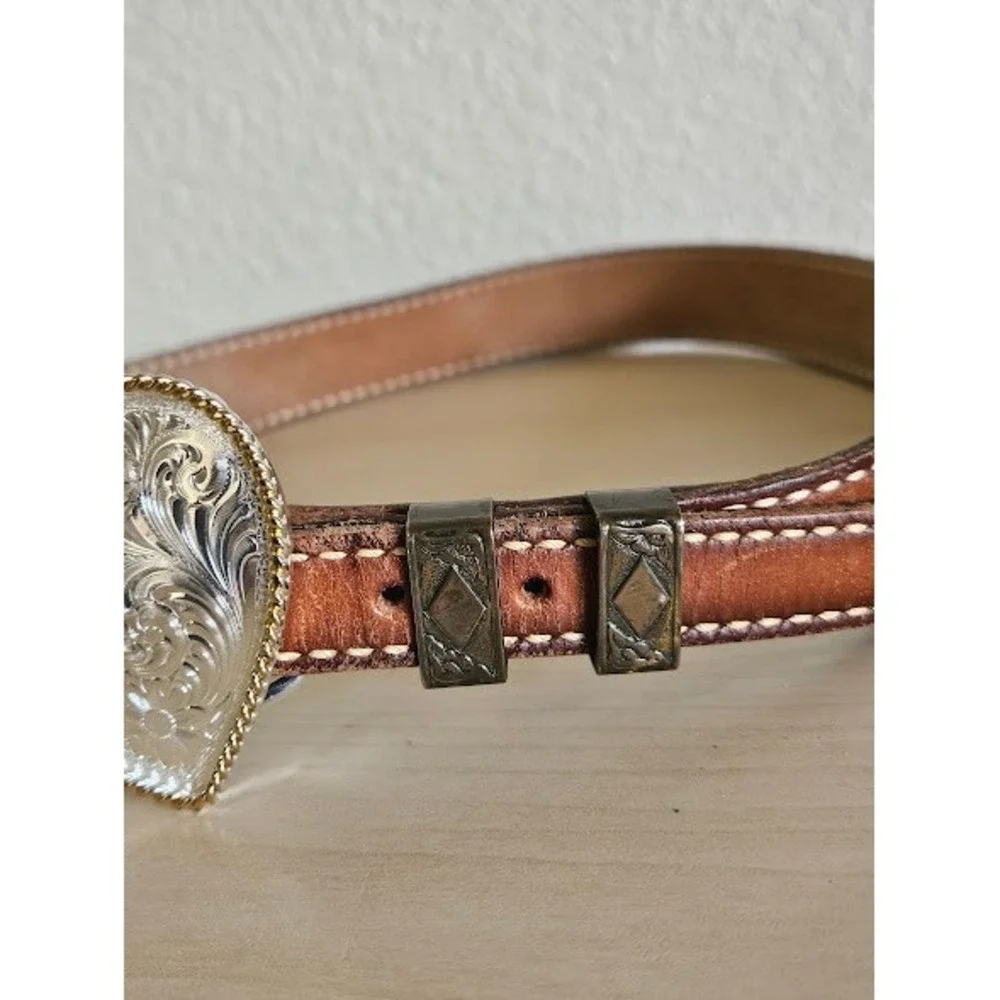 Montana Silversmiths Heart Buckle Brown Women Leather Western Belt